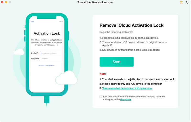 tuneskit activation unlocker interface