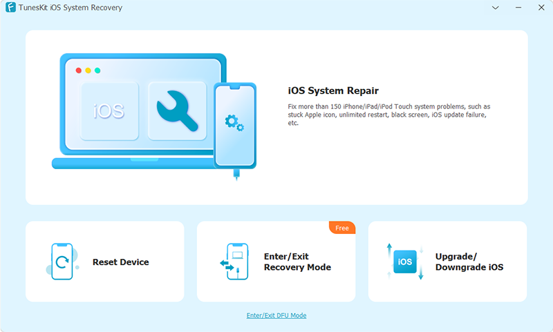 launch tuneskit ios system recovery