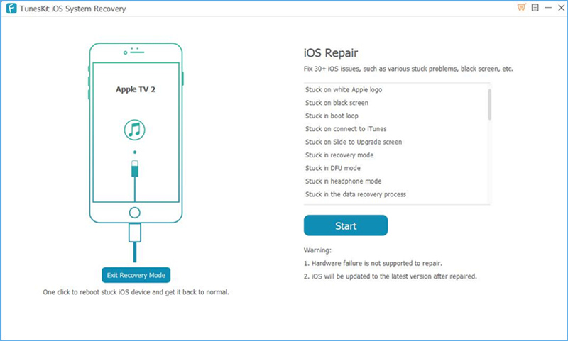 tuneskit ios system recovery