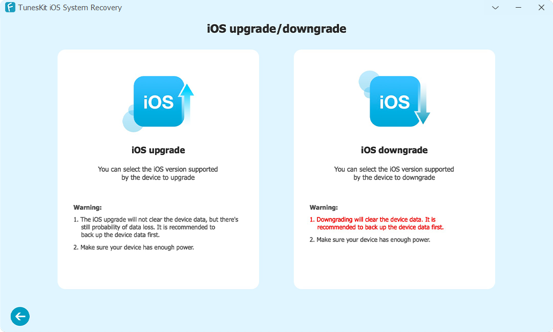 select ios upgrade