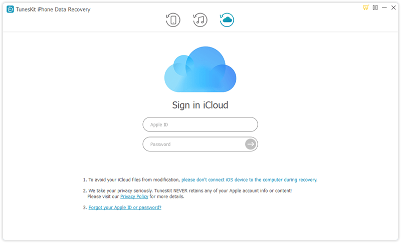 enter icloud account