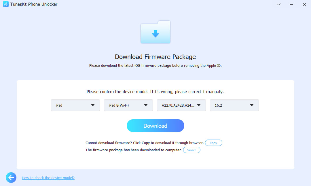 download firmware package ipad