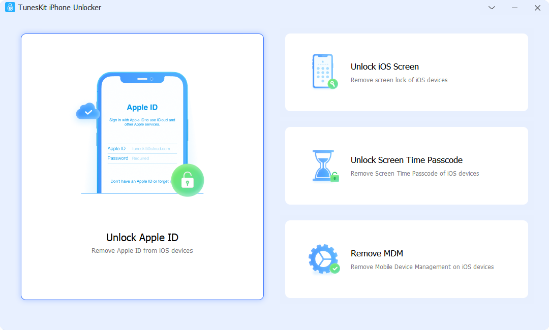 wählen sie den apple id entsperrmodus