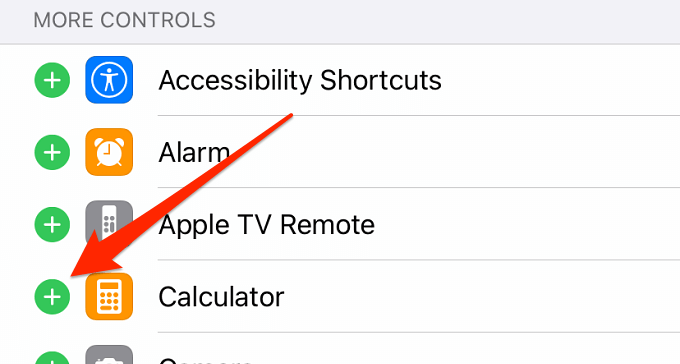 add calculator to control center