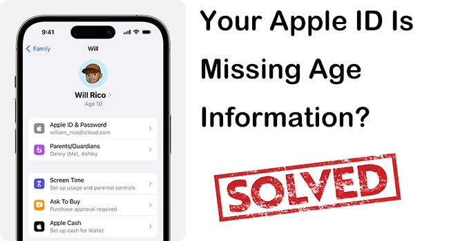 fix apple id missing age information