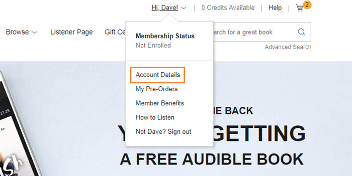 audible account details