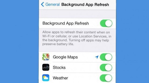 turn off background app refresh