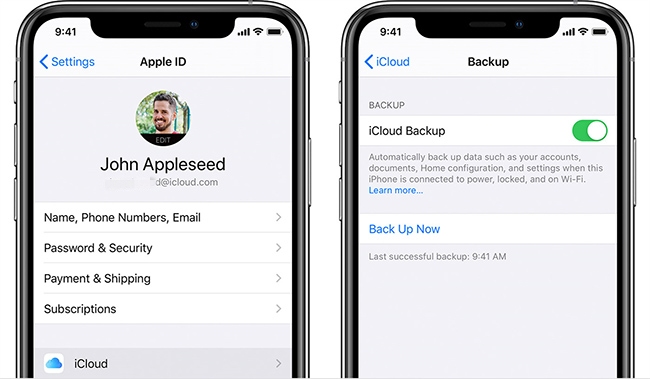 back up iphone via icloud