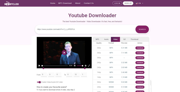 btclod youtube video downloader