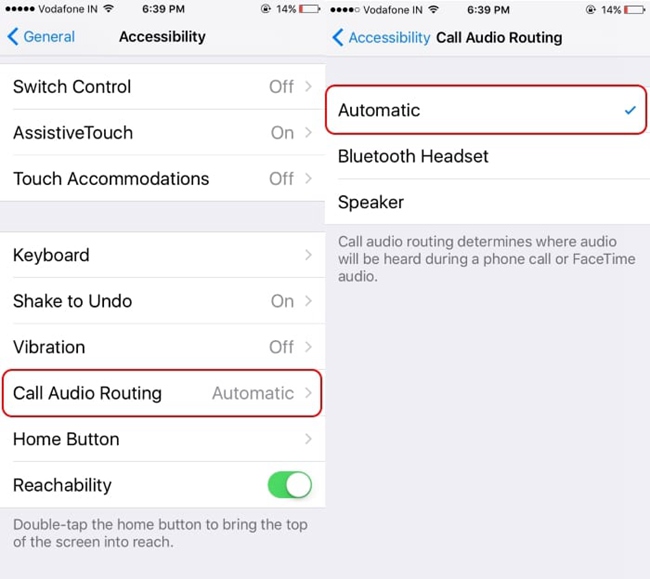 audio routing automatic settings