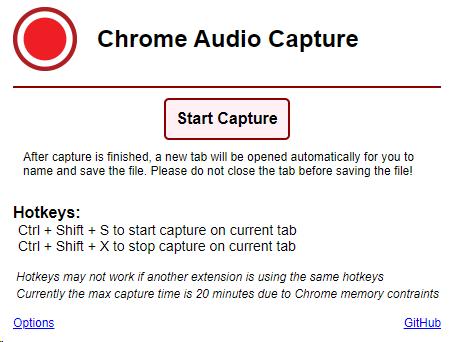 chrome start capture