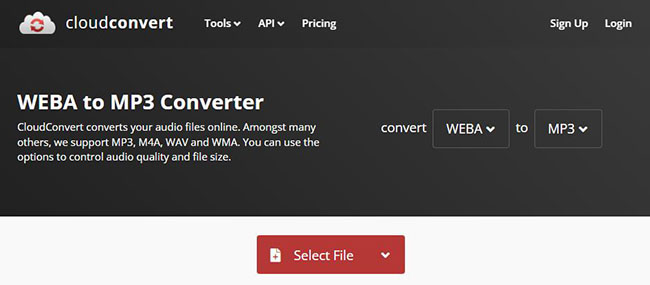 cloudconvert weba to mp3