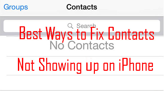 contacts not showing on iPhone