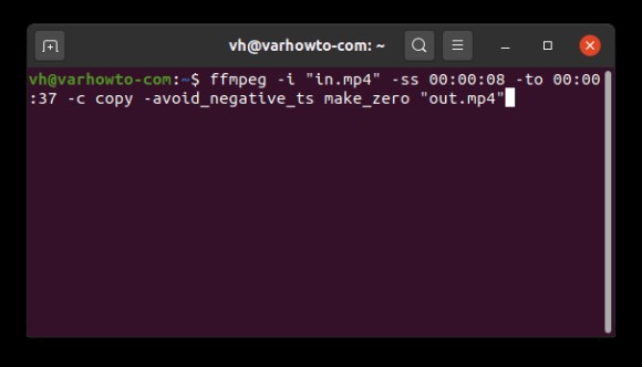 how to use ffmpeg to trim video by time