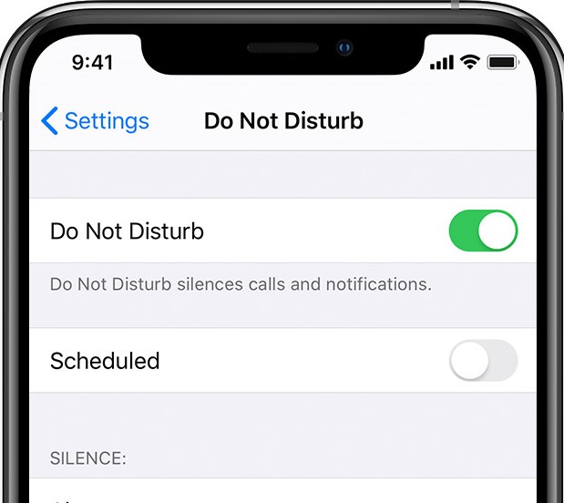 enable do not disturb on iPhone