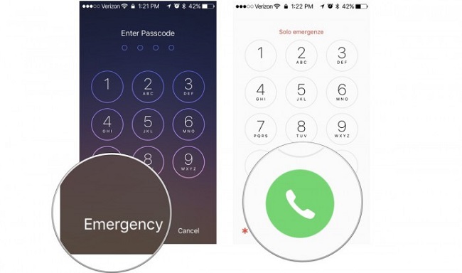 set emergency call