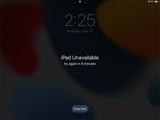 reset unavailable ipad by erasing