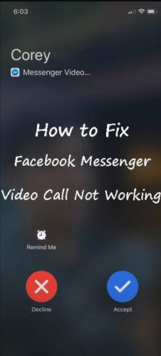 facebook messenger video call not working on iPhone