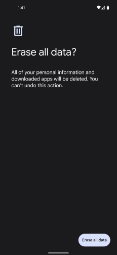 erase all data on android