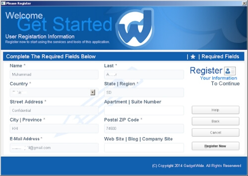 gadgetwide register