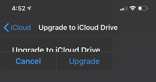 icloud drive upgrading stuck