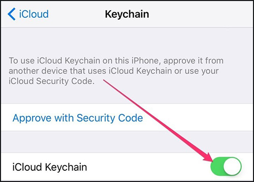 turn off icloud keychain