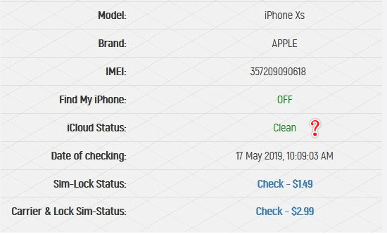 what does icloud status clean mean