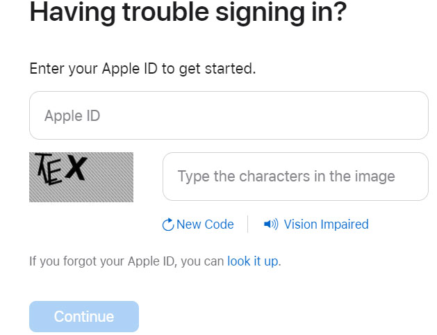 reset apple id