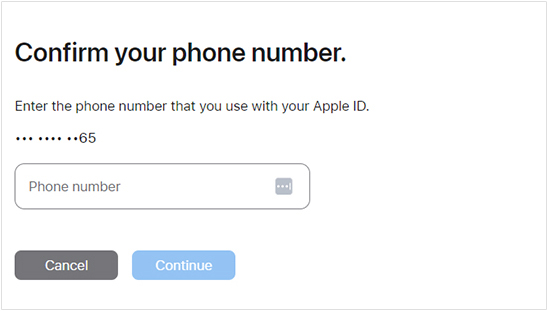 iforgot confirm phone number