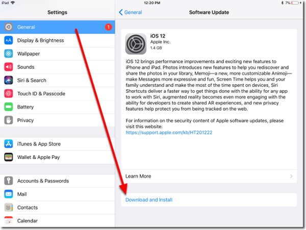 ipad software update