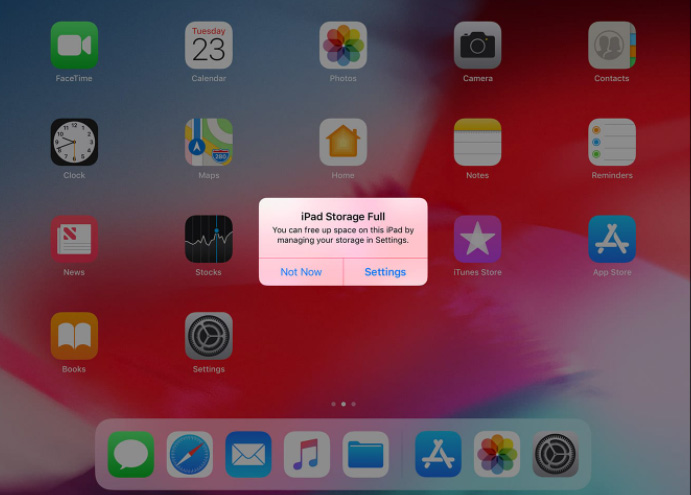 ipad storage full