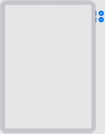 press volume up button on ipad