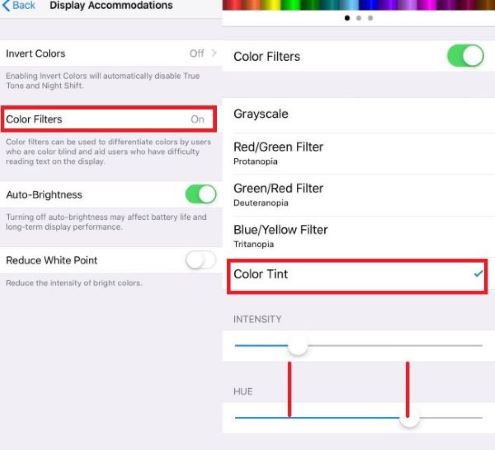 iphone color tint