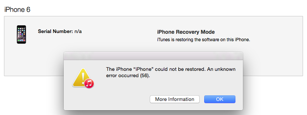 iphone error 56