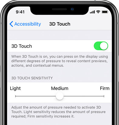 adjust 3d touch