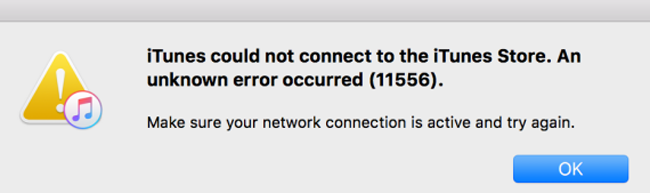 fix itunes error 11556