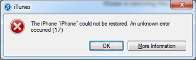 itunes error 17