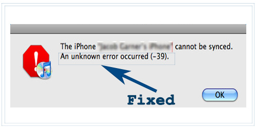itunes error 39
