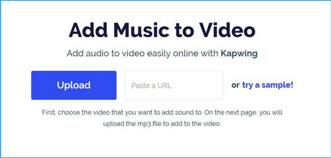 add music to video with kapwing