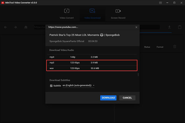 minitool select format