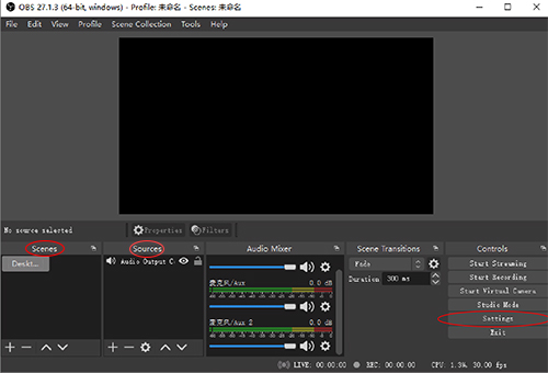 obs interface to capture desktop audio