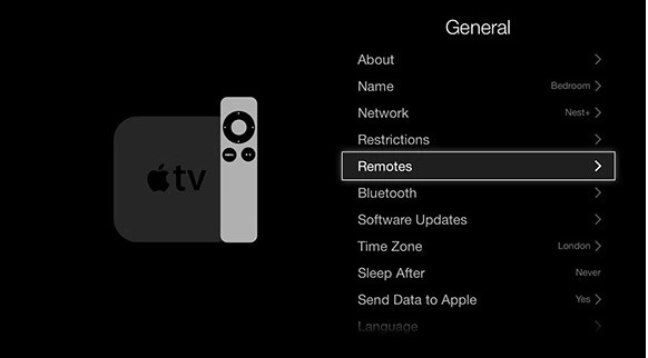 pair remote from apple tv menu