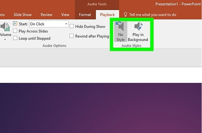 powerpoint audio play