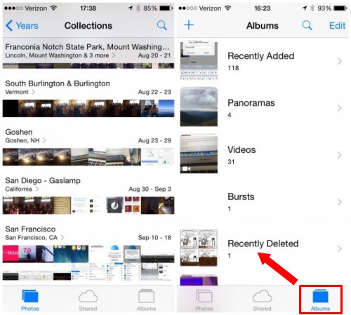 recover recently deleted photos from iphone