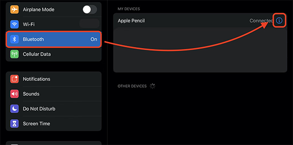 reconnect apple pencil