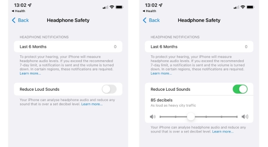 disable reduce loud sounds feature