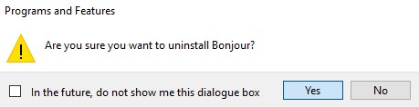 remove bonjour from computer