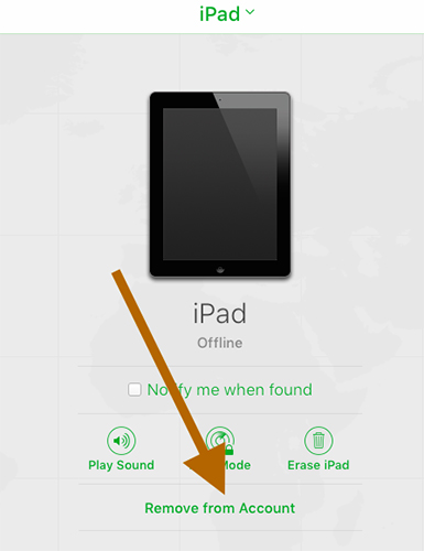 turn off find my ipad via icloud