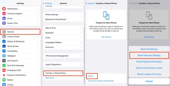 fix iphone sim failure via network settings