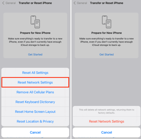 reset network settings